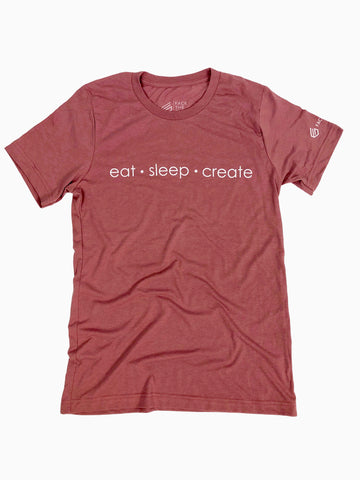 "Eat. Sleep. Create." Tee - Mauve